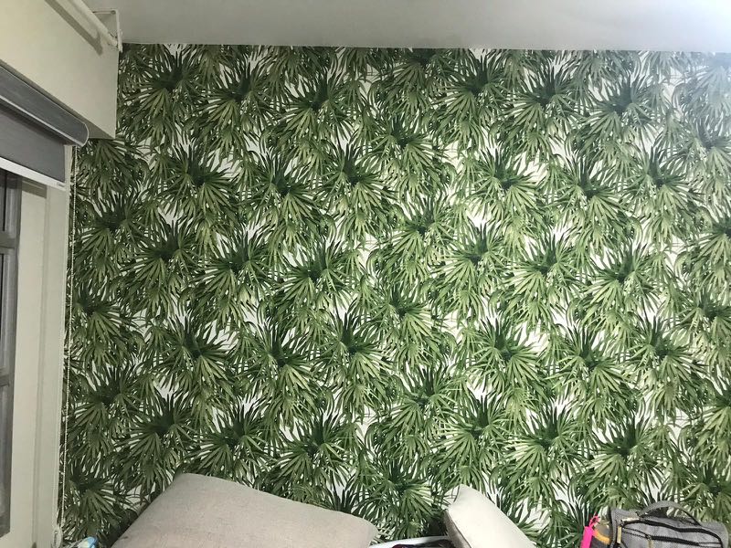 Tropical Wallpaper Installation