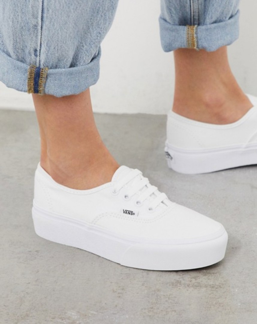 white platform sneakers vans