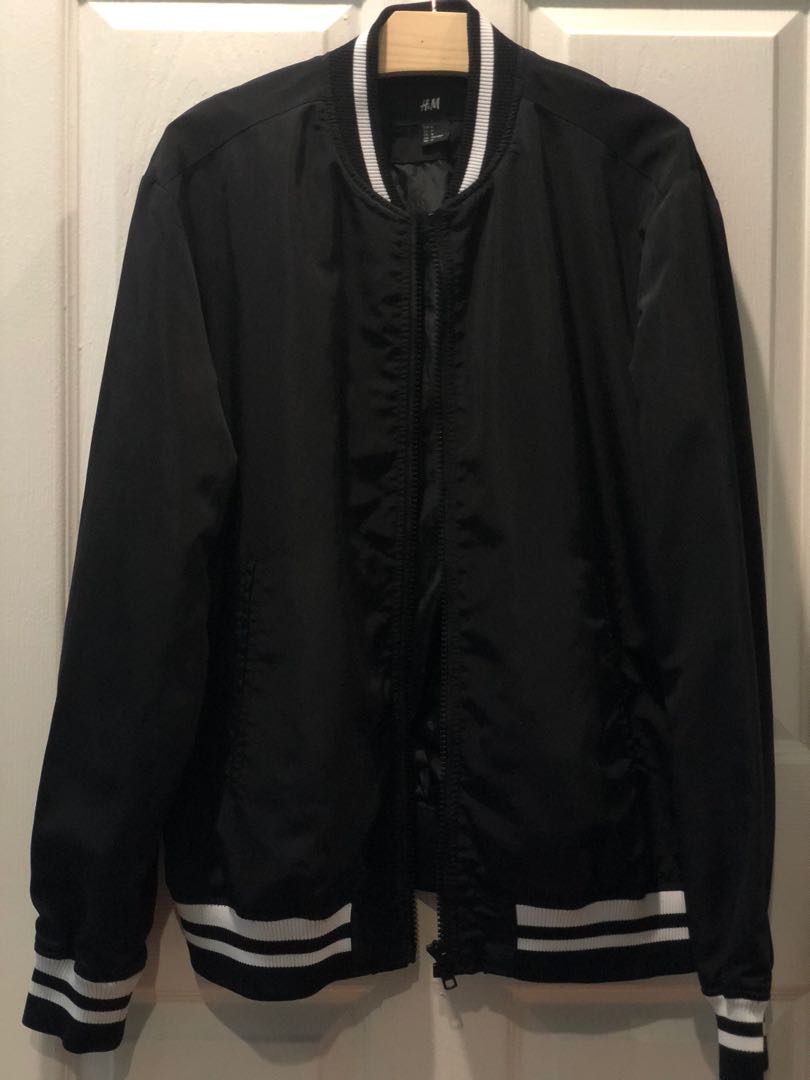 H&M Varsity/bomber jacket, Men's Fashion, Tops & Sets, Hoodies on Carousell