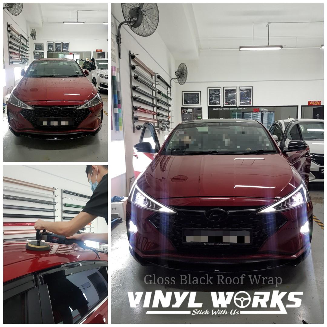 Vehicle Roof Top Wrap Gloss Black Vinyl Sticker Car Accessories Car Workshops Services On Carousell