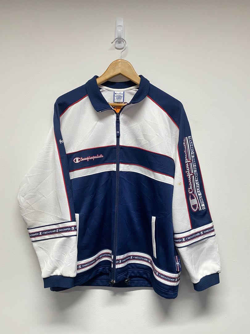 White champion cheap track jacket