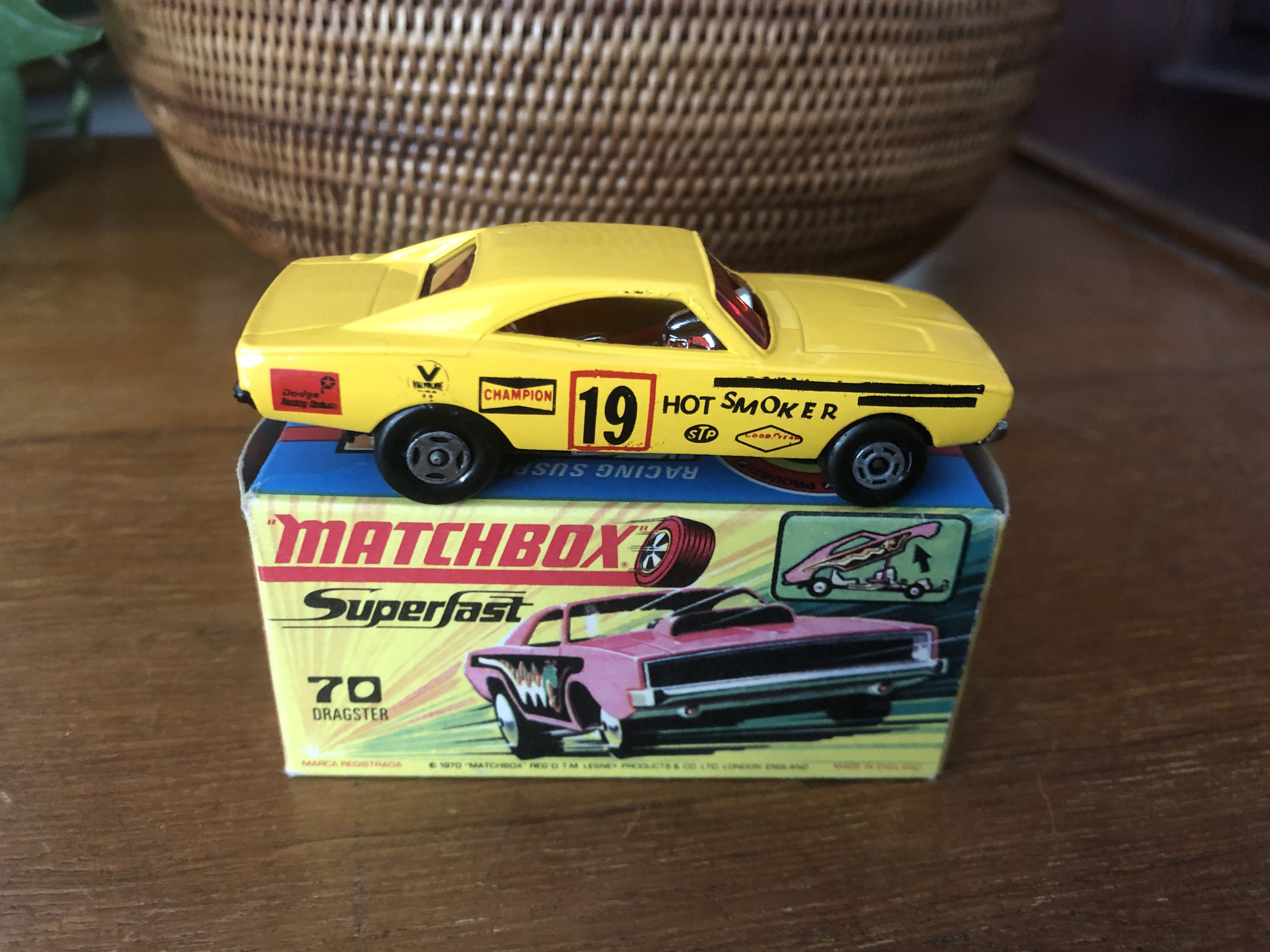 Vintage Matchbox 70C Dodge Dragster Yellow Issued 1978 Hobbies