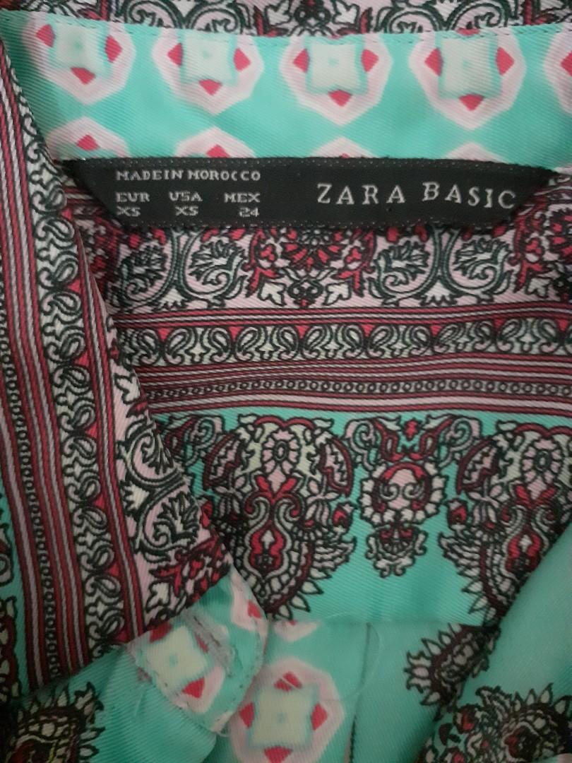 Zara scarf print shirt kemeja blouse 