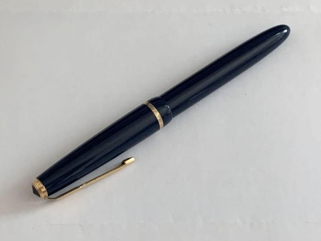 14K Gold Fine Nib Blue Parker Vintage Slimfold Fountain Pen (good ...