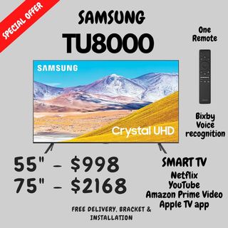 55 Inch Tu8000 Samsung 2020 Model 55tu8000 Uhd 4k Smart Tv Brand New In Box Home Appliances Tvs Entertainment Systems On Carousell