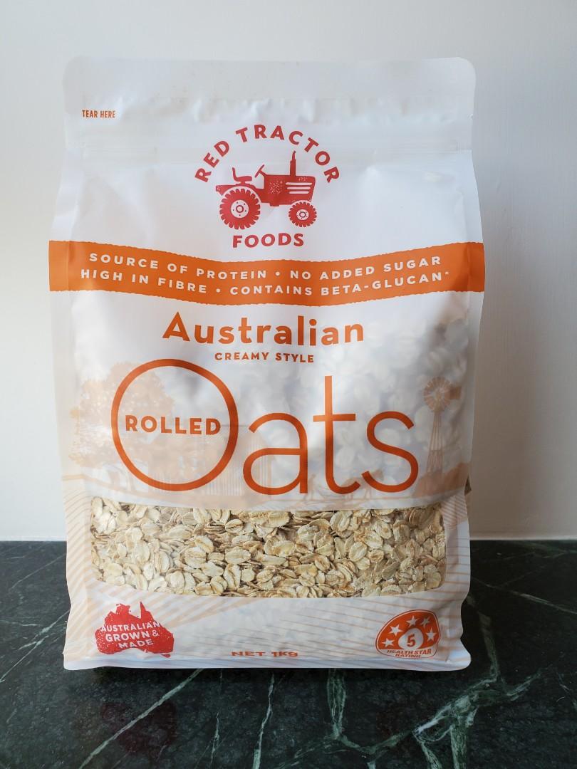 全新 澳洲Red Tractor Rolled Oats 傳統原粒燕麥 1kg, 嘢食 & 嘢飲, 冰凍食物 Carousell