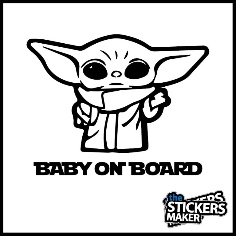 Baby Yoda On Board Die Cut Vinyl Car Decal Sticker Tsm 1018 Hobbies Toys Stationery Craft Art Prints On Carousell
