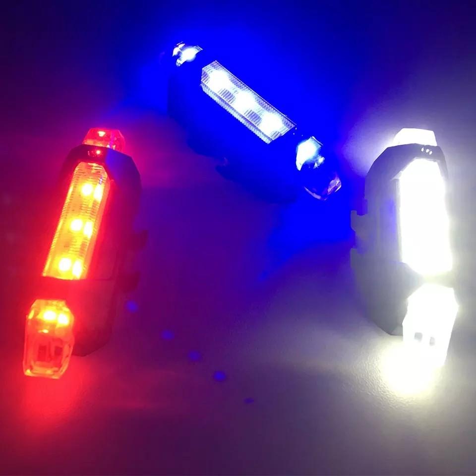 red and blue bike lights