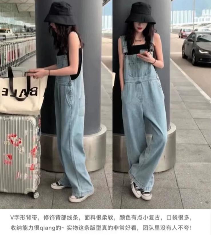 BNIB Denim oversized Dungarees Romper 
