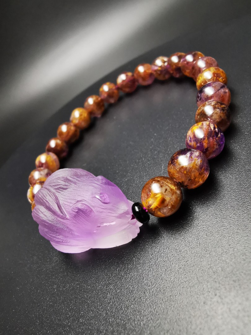 Cacoxenite 2025 amethyst bracelet