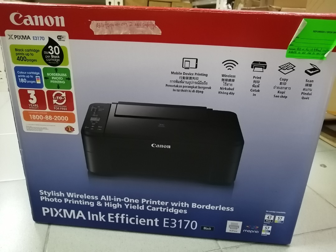 canon e3170 printer wifi setup
