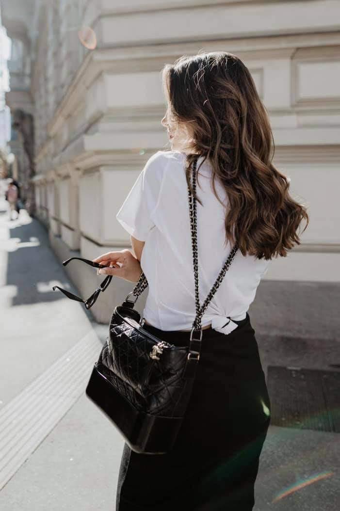 Chanel Gabrielle Medium Calf 2 Tone strap, Luxury, Bags & Wallets