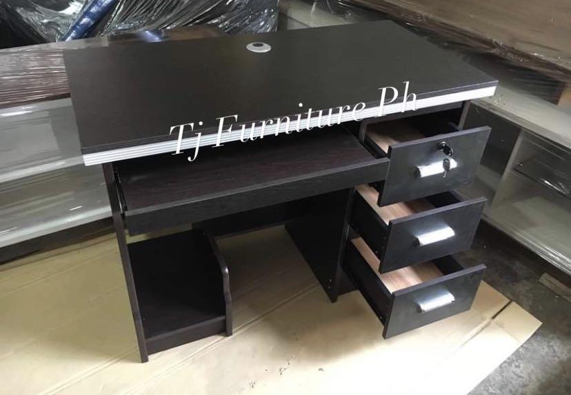 Computer Table (Category: Tables & Sets) located in Quezon City. Submitted by tjfurnitureph (Listing ID 1028281564, Image 2). Description: Computer Table Model:Valerie Dimension: L"40xW"20xH"29 Inches Color: Wenge Materials: Top grade MDF w/ Wood veneer Eco friendly painting fine finishing High Quality hardware accessories W/ attached 3 drawers, CPU Holder & Keyboard Tray. Php- 3,900 Additional Delivery fee‼️ We Accept Cash On Delivery. Or Book v