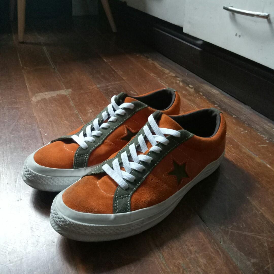 Converse one star cheap orange and green