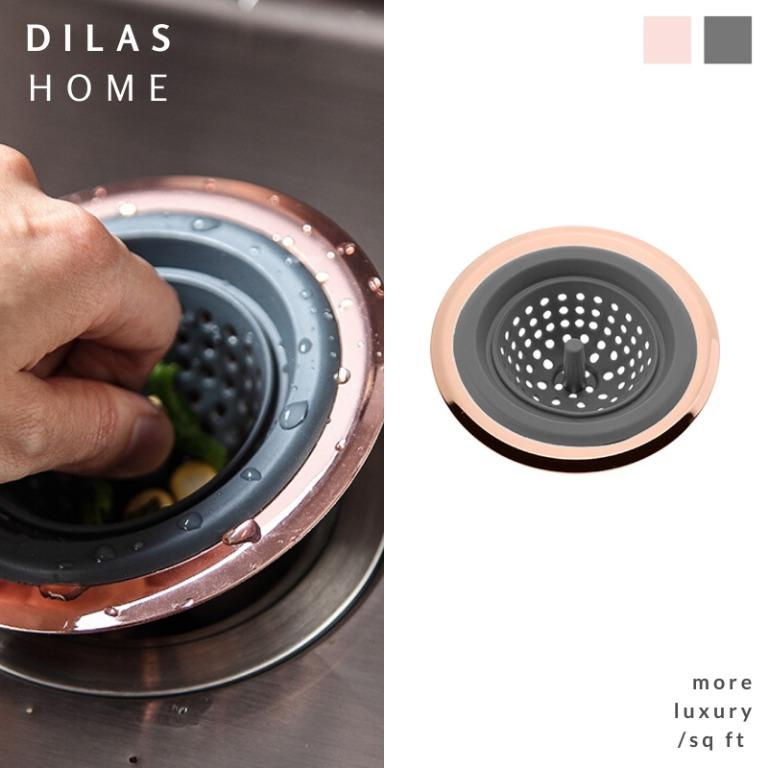 Dilas Home Rose Gold Silicone Stainless Steel Sink Drain Strainer Tub Stopper Filter Basket For Kitchen Sink Home Appliances Kitchenware On Carousell