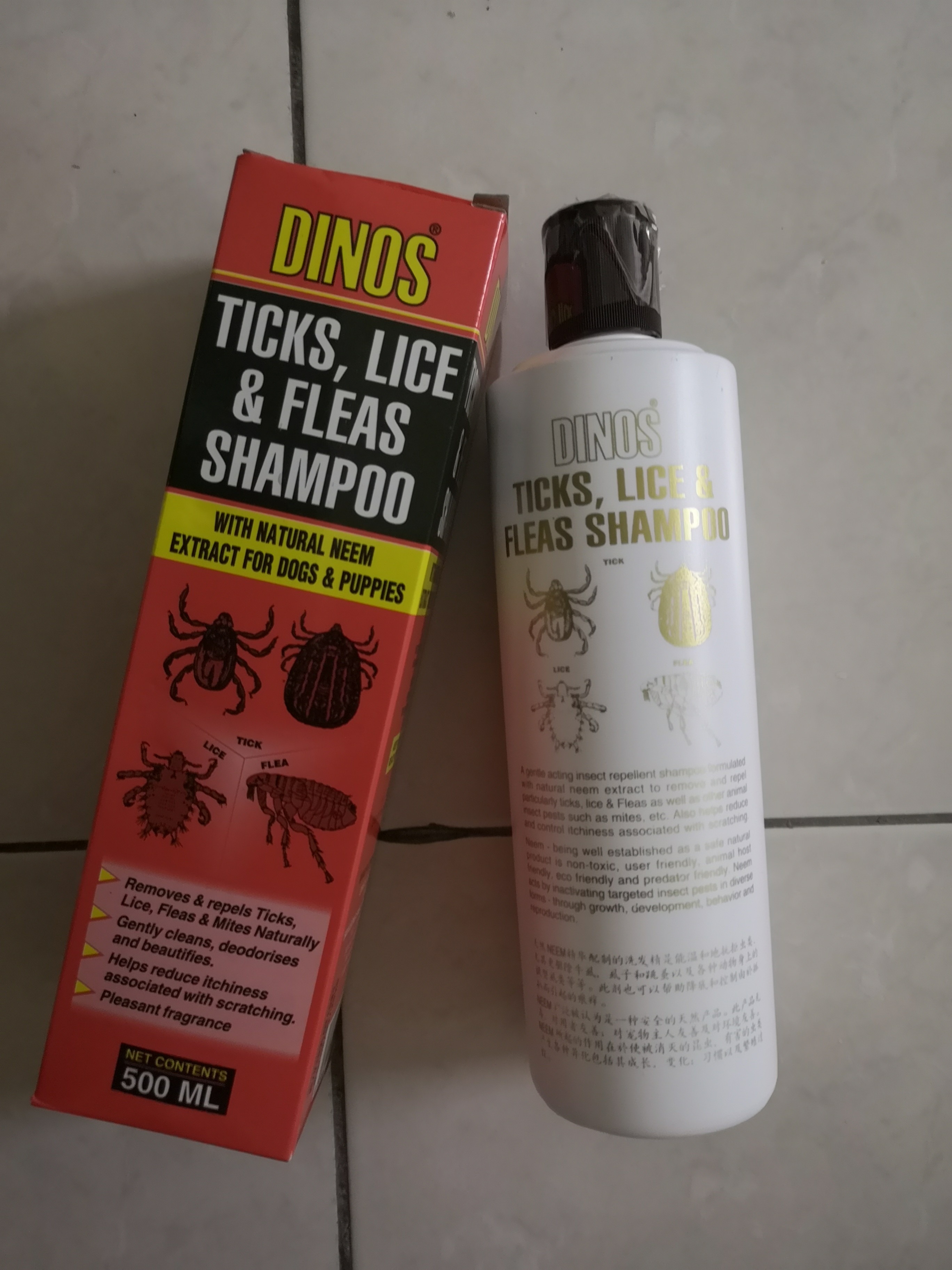 Dinos ticks lice & fleas shampoo hotsell