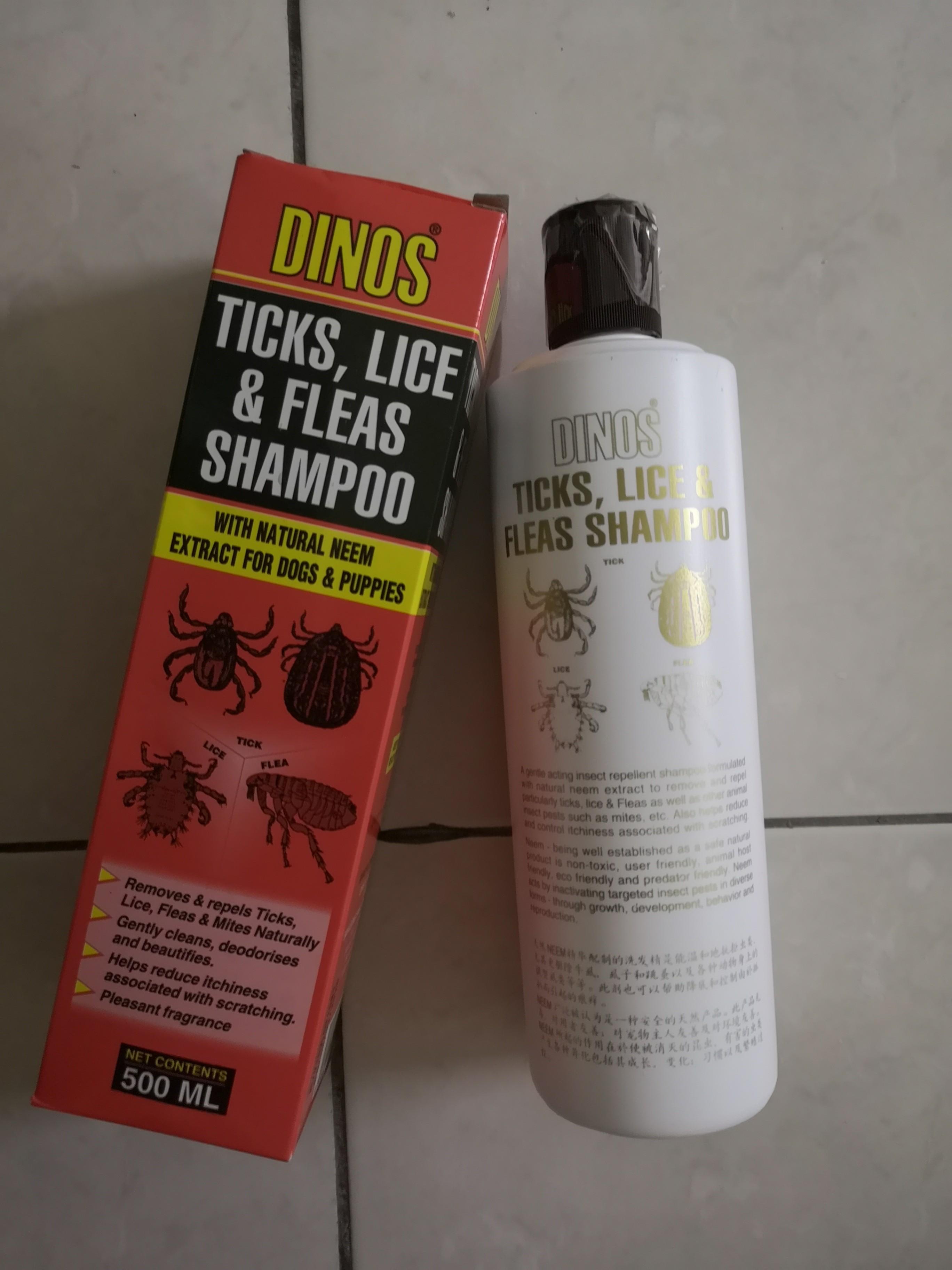 Dinos ticks lice & fleas shampoo store