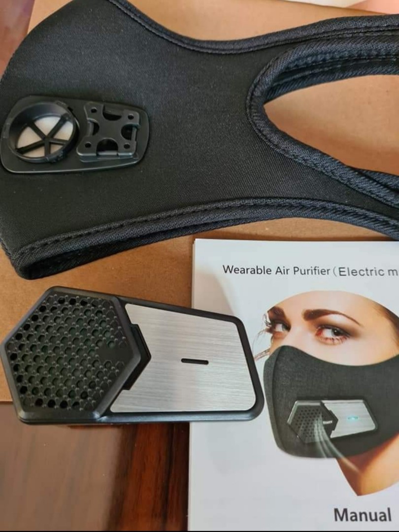 Face Mask with Fan Alexis Electric Protective Mask Wearable Air Purifier Rechargeable Facemask with Fan
