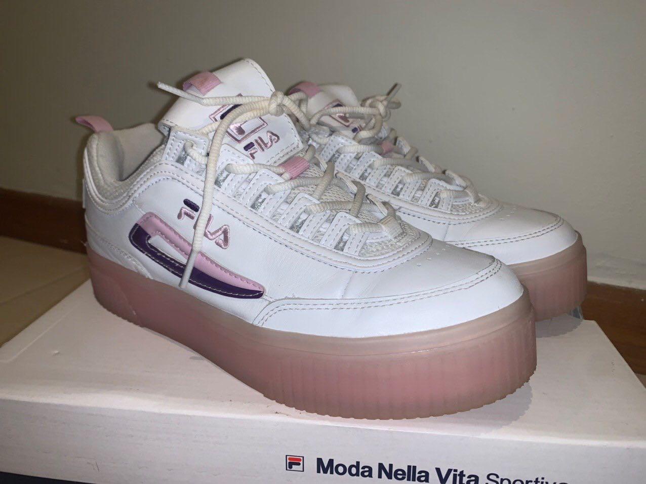 fila platform sneakers pink