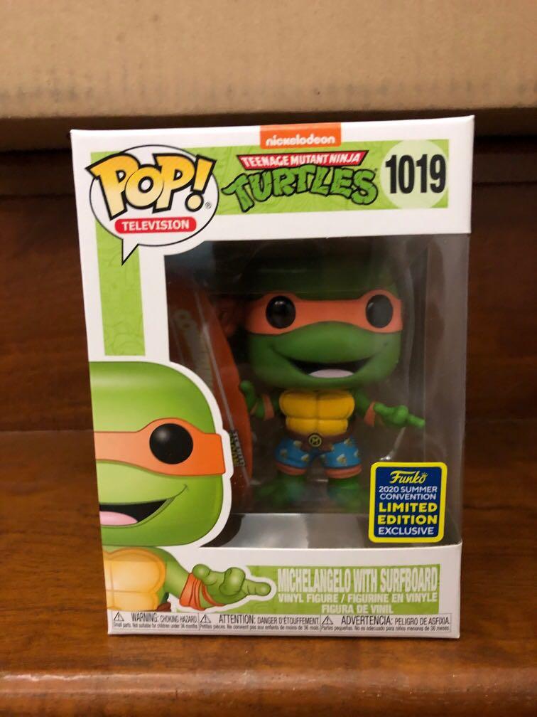 funko pop michelangelo with surfboard