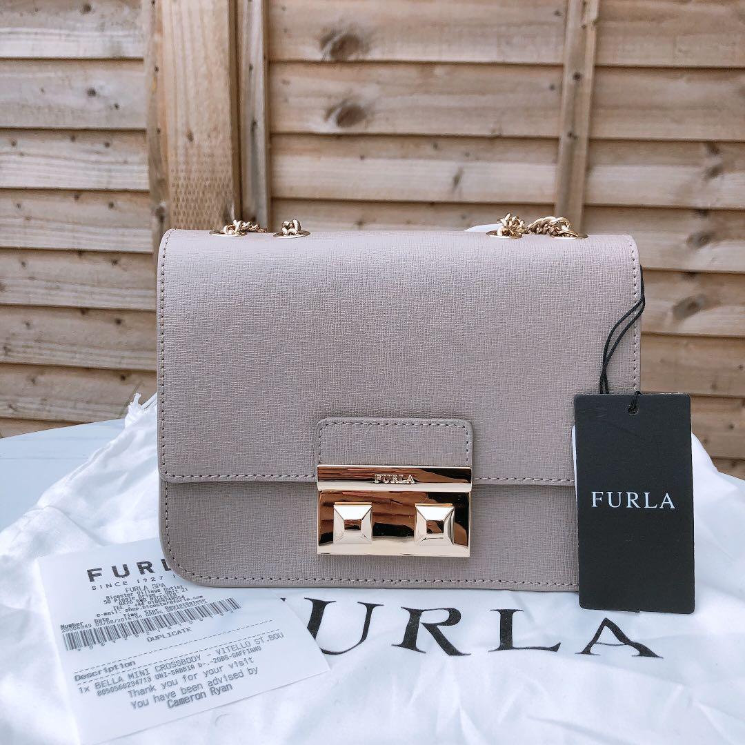 Furla Mini Bella Crossbody - Sabbia, Women's Fashion, Bags & Wallets ...
