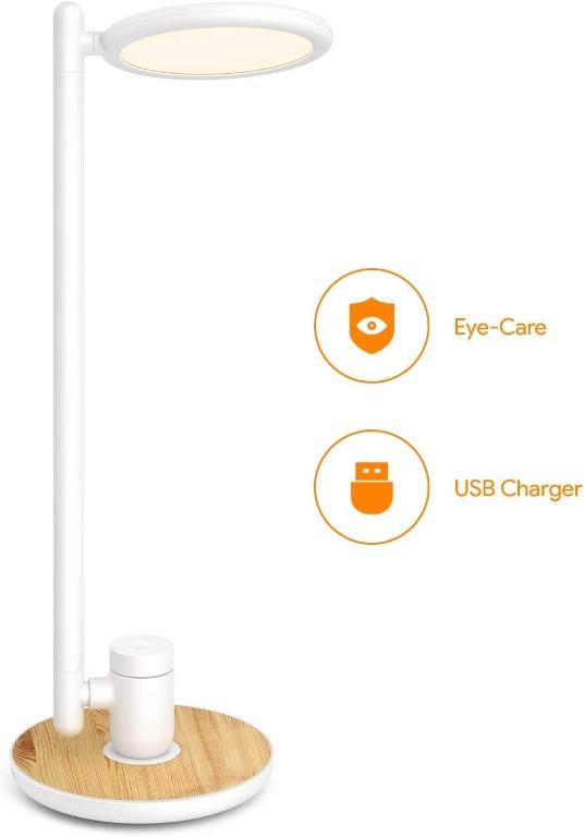 Gladle LED Desk Lamp with USB Charging Port Dimmable Bedside