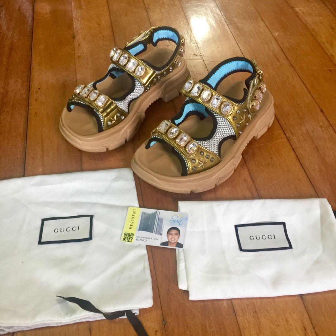 gucci sandals with diamonds