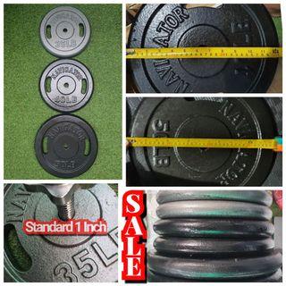 Gym Plates Promo Sale 35, 40Lbs=42Php and 2. 5 to 20Lbs 50Php