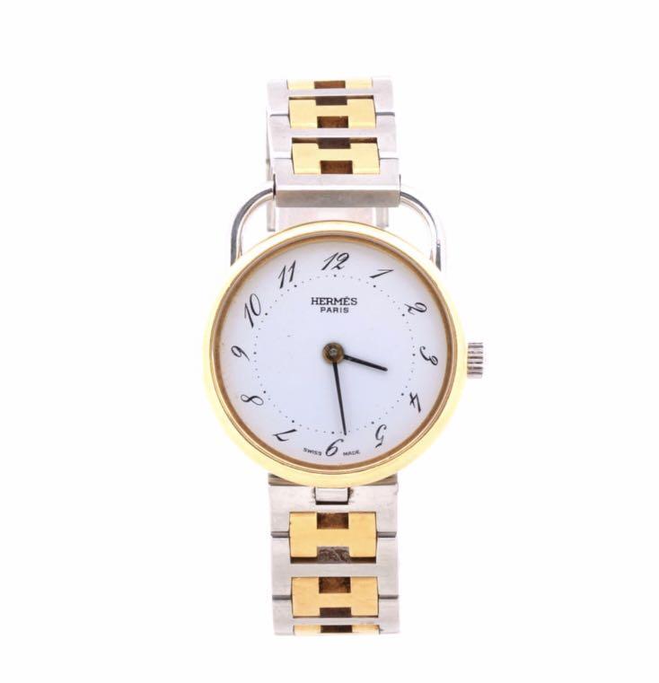 HERMES Arceau White Dial Two Tone Ladies Watch