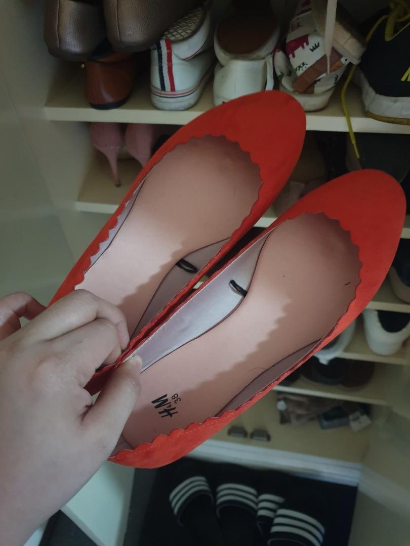 women's orange flats