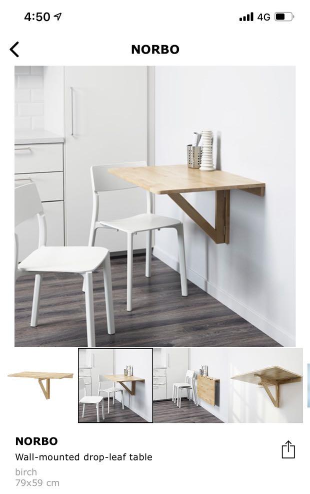 Ikea Norbo Wall Mounted Drop Leaf Table New In The Box Home Furniture Others On Carou - Ikea Wall Mounted Drop Leaf Table Birch Ikea Norbo Wall Mounted Drop Leaf Table New In The Box Home Furniture Others On Carou - Ikea Wall Mounted Drop Leaf Table Birch