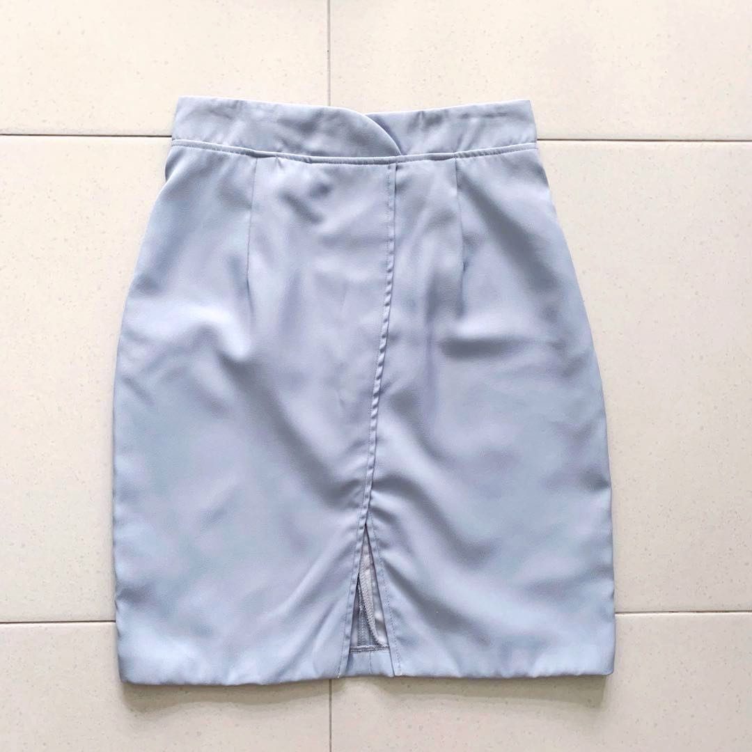 baby grey pencil skirt