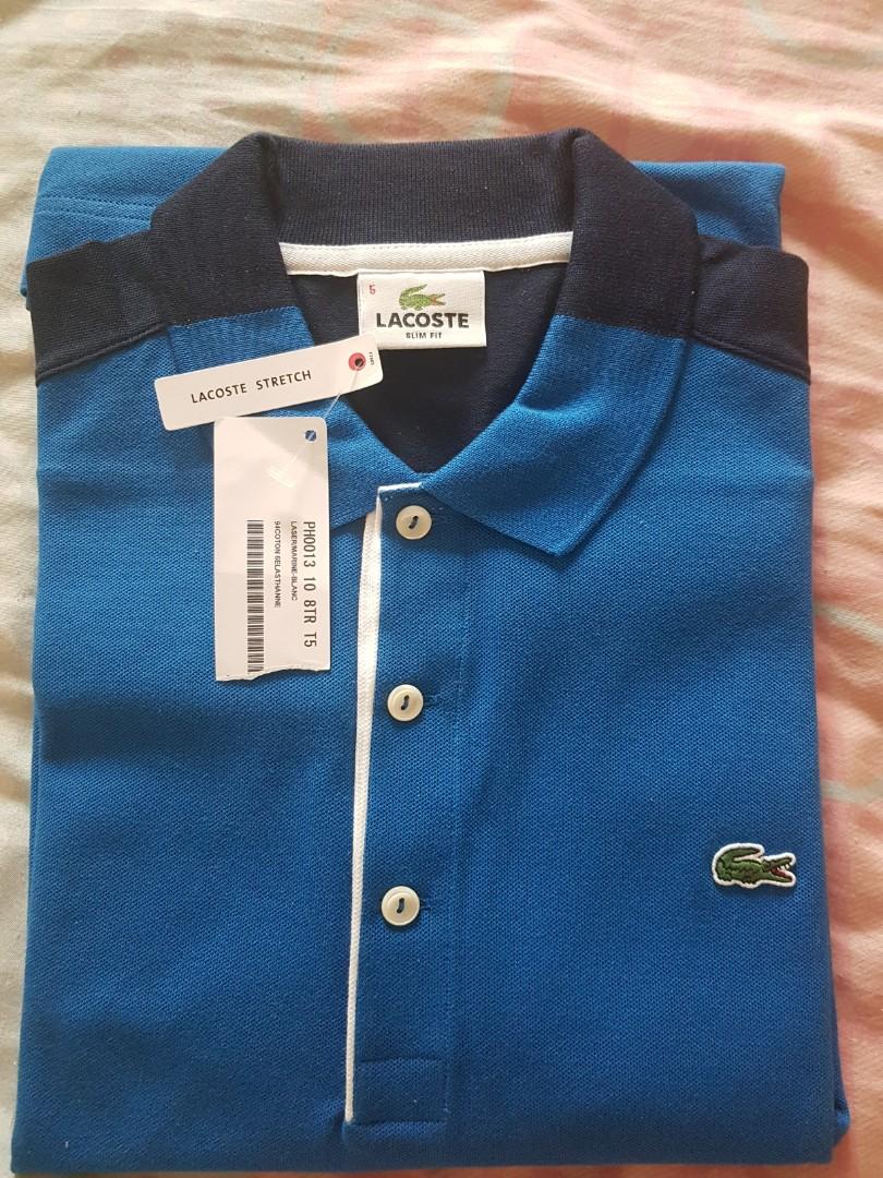 Lacoste Stretch Polo Shirt size 5 (Category: Tshirts & Polo Shirts ) located in Manila. Submitted by kcli93 (Listing ID 1028198474, Image 1). Description: -Original Lacoste Stretch Polo Shirt Men's size 5 -Never worn or tried on -Bought in Hongkong.