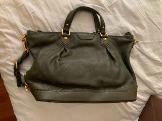 LOUIS VUITTON Taupe Leather Monogram Mahina Stellar Handbag Mahina