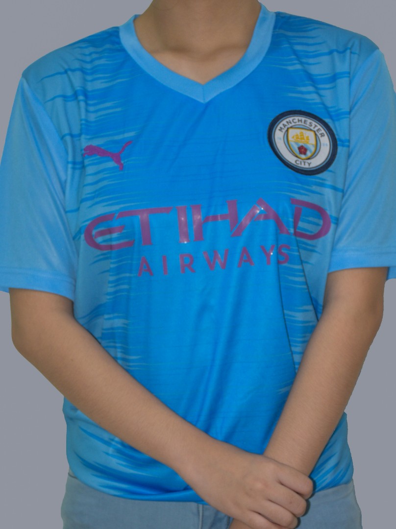 Manchester City Etihad Airways Football Jersey In Purple And Blue Sports Athletic Sports Clothing On Carousell