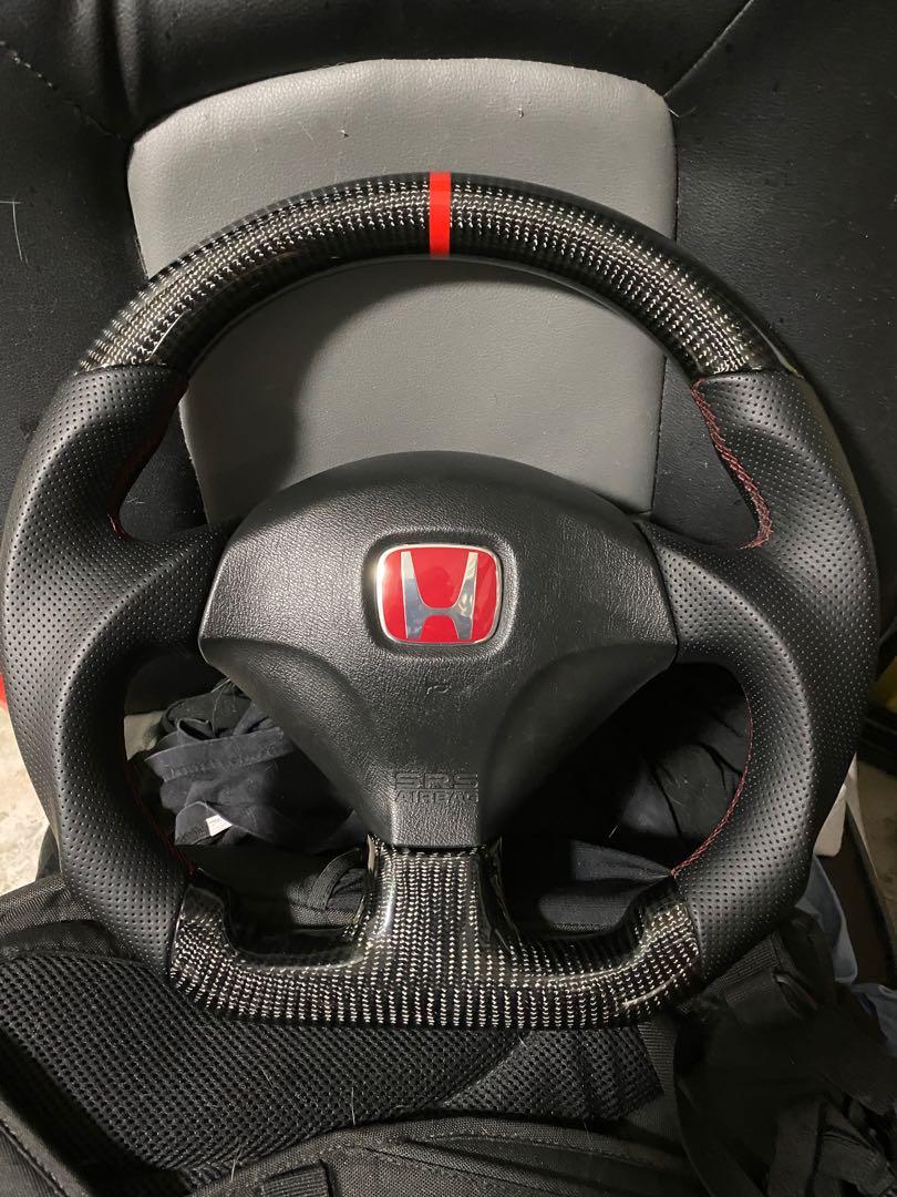Momo Honda Carbon Steering Wheel, Car Accessories, Accessories on Carousell