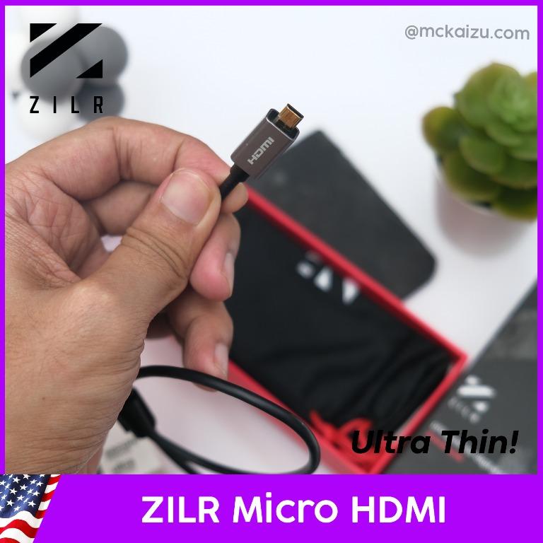 Powerful HDMI cable for Professional, ZILR 4Kp60 Hyper-Thin High-Speed HDMI  to Mini-HDMI Secure Cable with Ethernet 17.7, Length 0.4m Color 4K,  Computers & Tech, Parts & Accessories, Cables & Adaptors on Carousell