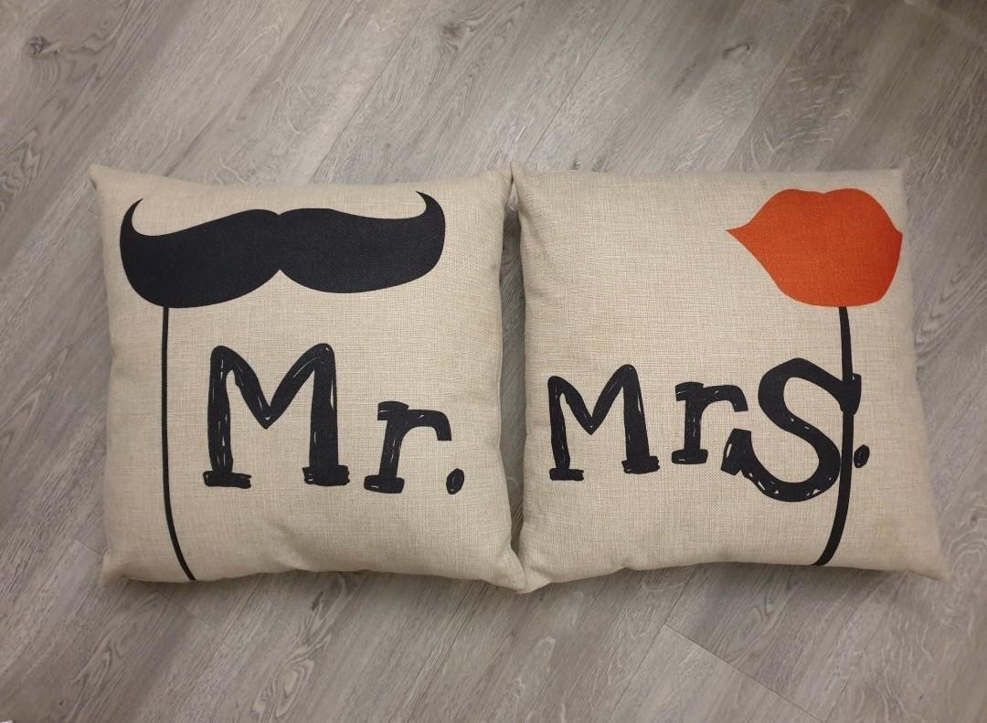 Mr and Mrs cushion, Furniture & Home Living, Home Decor, Cushions