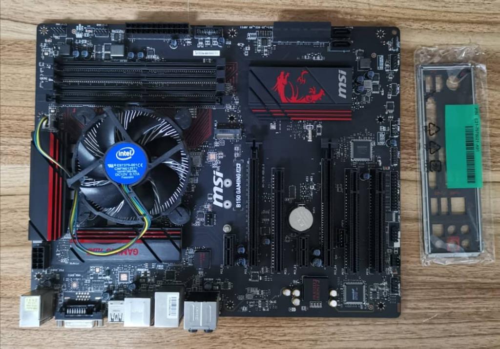 Msi B150 Gaming M3 Motherboard Mainboard I3 6100 Ram 8gb Backplate Heatsink Fan Electronics Computer Parts Accessories On Carousell