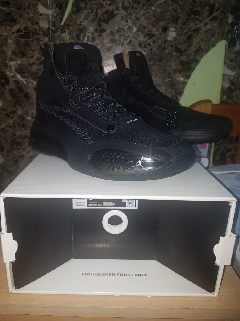 Nike Air Jordan 34 Black Cat Men S Fashion Footwear Sneakers On Carousell
