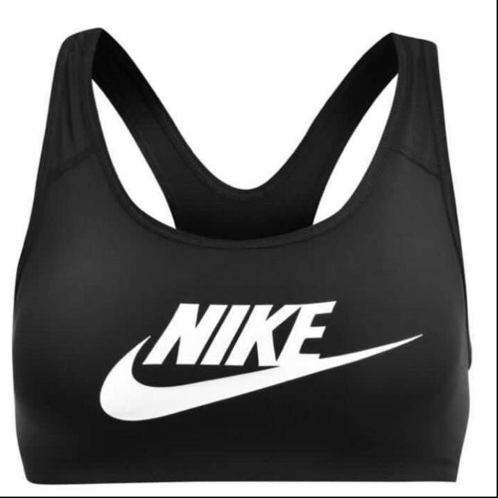 nike swoosh bra black