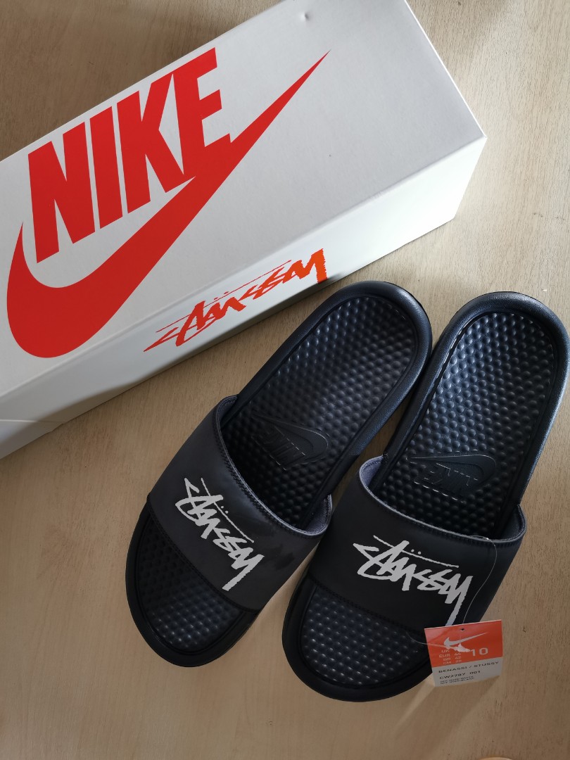 Nike x Stussy Benassi Slide, Men's Fashion, Footwear, Flipflops 