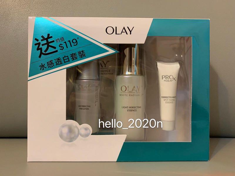 最後一盒olay高效透白光塑系列淡斑精華30毫升 透白面膜1片 面膜精華液18毫升 亮潔皙顏淡斑精華7毫升 美容 化妝品 皮膚護理