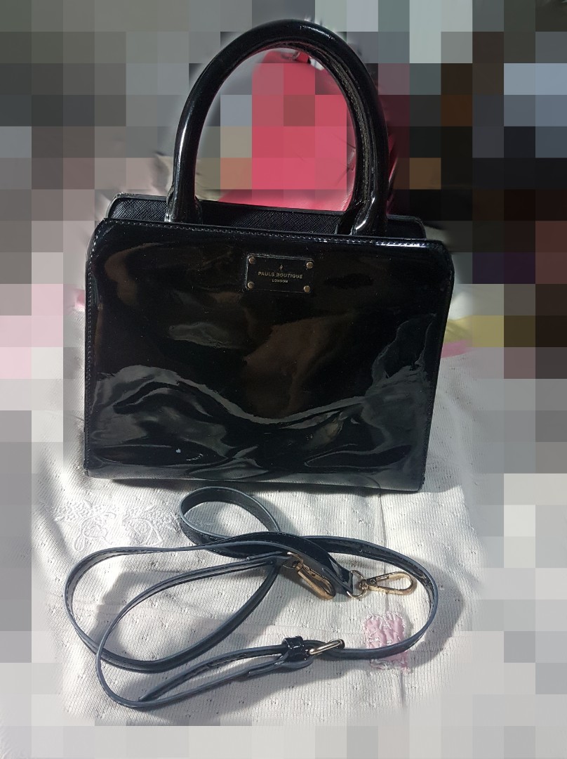 PAULS BOUTIQUE LONDON Black Patent Handbag/Crossbody Bag 😍😍😍, Women's  Fashion, Bags & Wallets, Tote Bags on Carousell