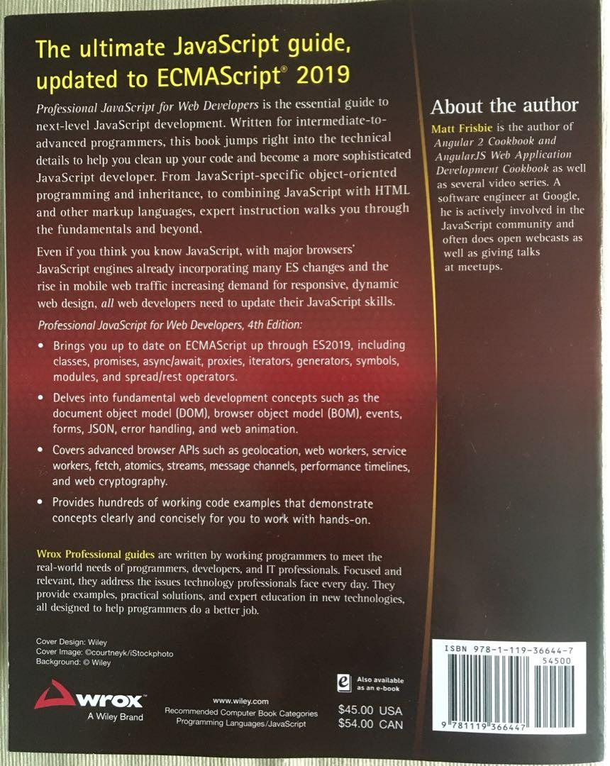 Professional JavaScript for Web Developers, Computers & Tech, Office ...