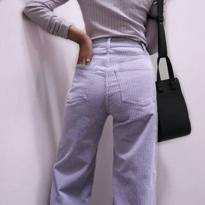 purple corduroy shorts