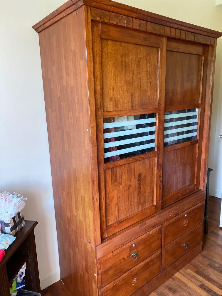 Rubber Wood Wardrobe, Furniture & Home Living, Furniture, Shelves