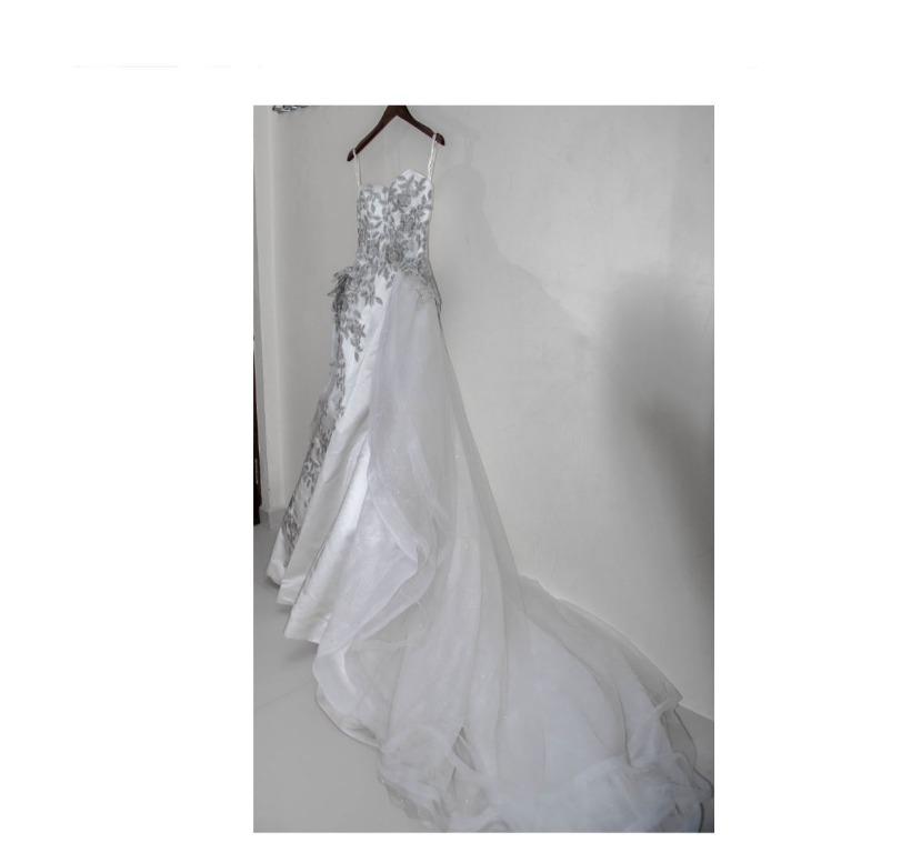 Wedding dresses white and silver outlet