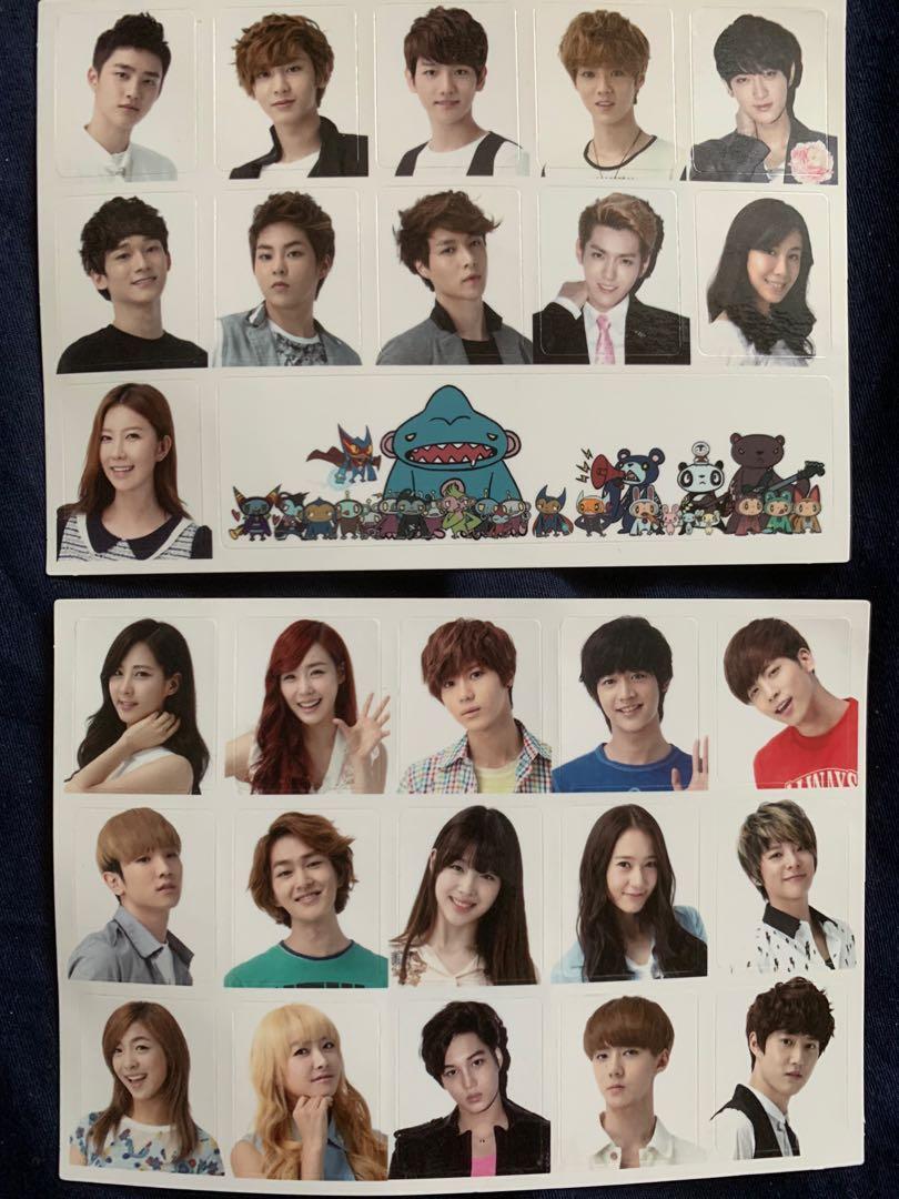 Sm官方貼紙2張有exo Shinee F X 少女時代smtown 韓流 Carousell