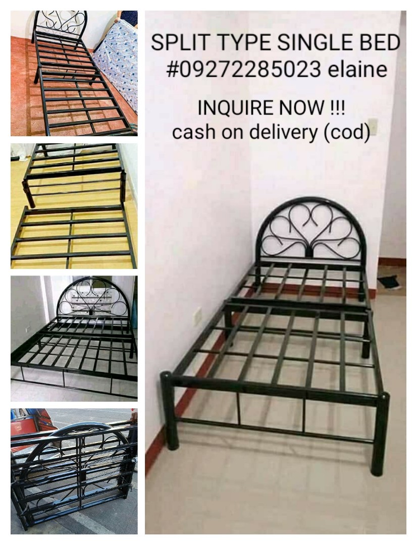 Split Type Single Bedframe Furniture, Bed Frame Steel Type